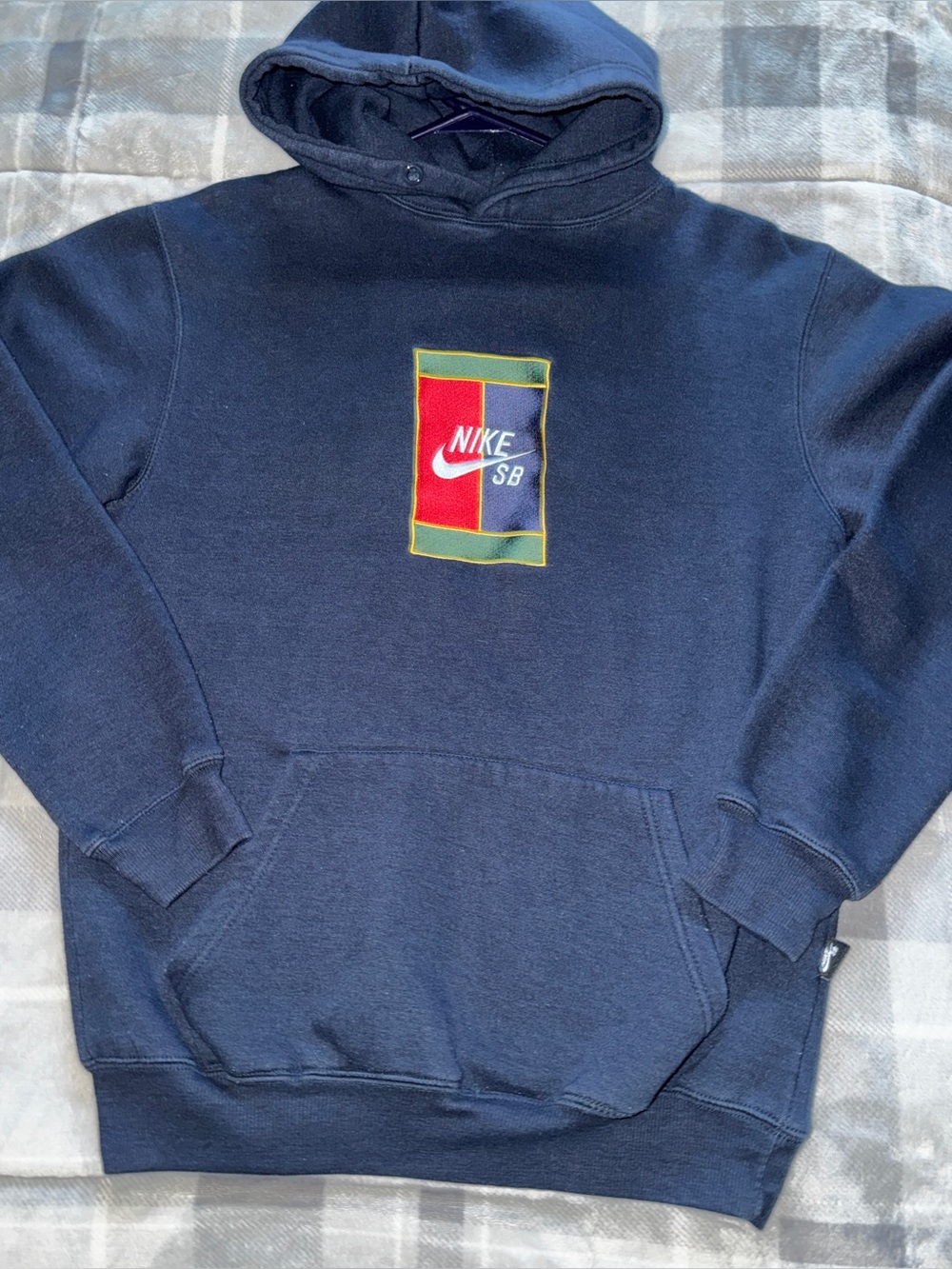 Navy Nike SB Hooded Sweatshirt with Center Logo